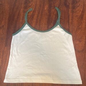 Cream w/ green Retro tank top!!